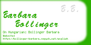 barbara bollinger business card